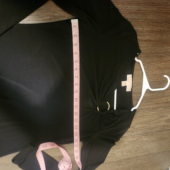 Michael Kors Long Sleeve Midi Dress with Gold Ring Detail NWOT Black Sma… - Picture 4 of 9